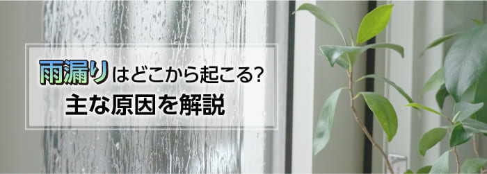 雨漏りはどこから起こる？主な原因を解説