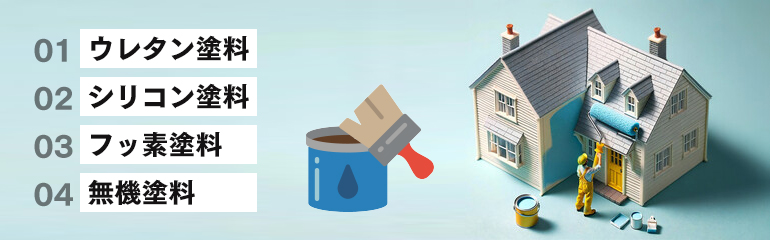 屋根塗装用の塗料の主な4つの種類