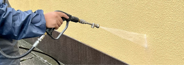 リシン吹き付けの作業工程