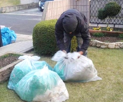 広島で外壁塗装用の足場解体・清掃